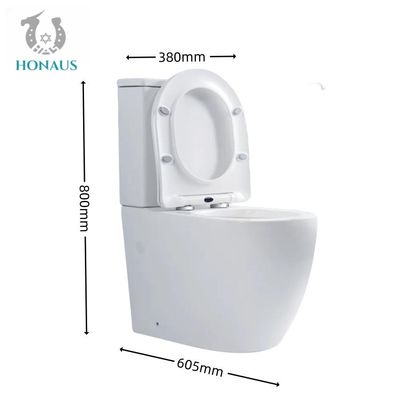 Hotel Watermark Two Piece Toilet Bowl UF Seat 75-180mm P Trap Water Closet