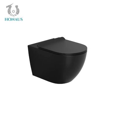 Watermark Hotel Black Wall Hung Water Closet Wall Hanging Toilet 535*360*330MM