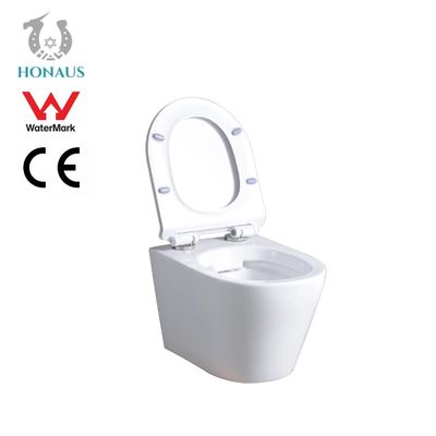 ISO Soft Closing Seat Cover Ceramic Wall Hung Toilet Bowl Water Saving