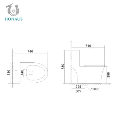 Modern Siphonic Close Coupled Bathroom Toilet Bowl Inodorous Single Piece Commode