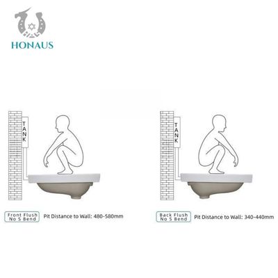 560*420*190mm Bathroom Toilet Squatting Pan With Cistern S Trap P Trap