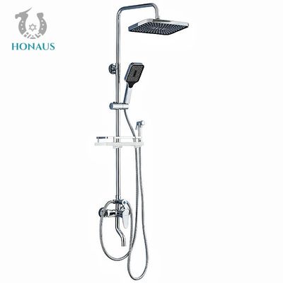 Height Adjustable Copper Shower Head Set