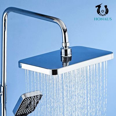 Height Adjustable Copper Shower Head Set