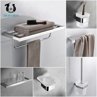 Hotel Bathroom Shower Accessories Brushed Steel Towel Rack Anti Corrosion