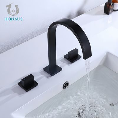 Black Gold Waterfall Basin Mixer Tap Gravity Casting Hot Cold Water Wash Basin