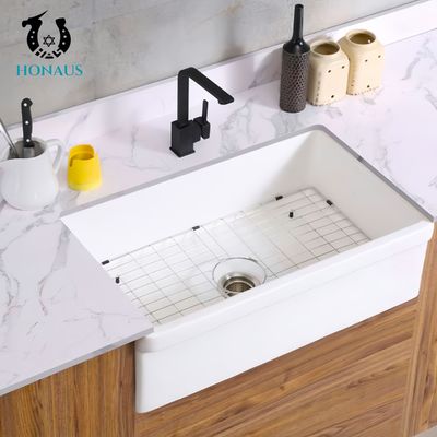 Anti Scratch Bathroom Inset Basin Kitchen Single Dual Sinks Ceramic White Multi Function