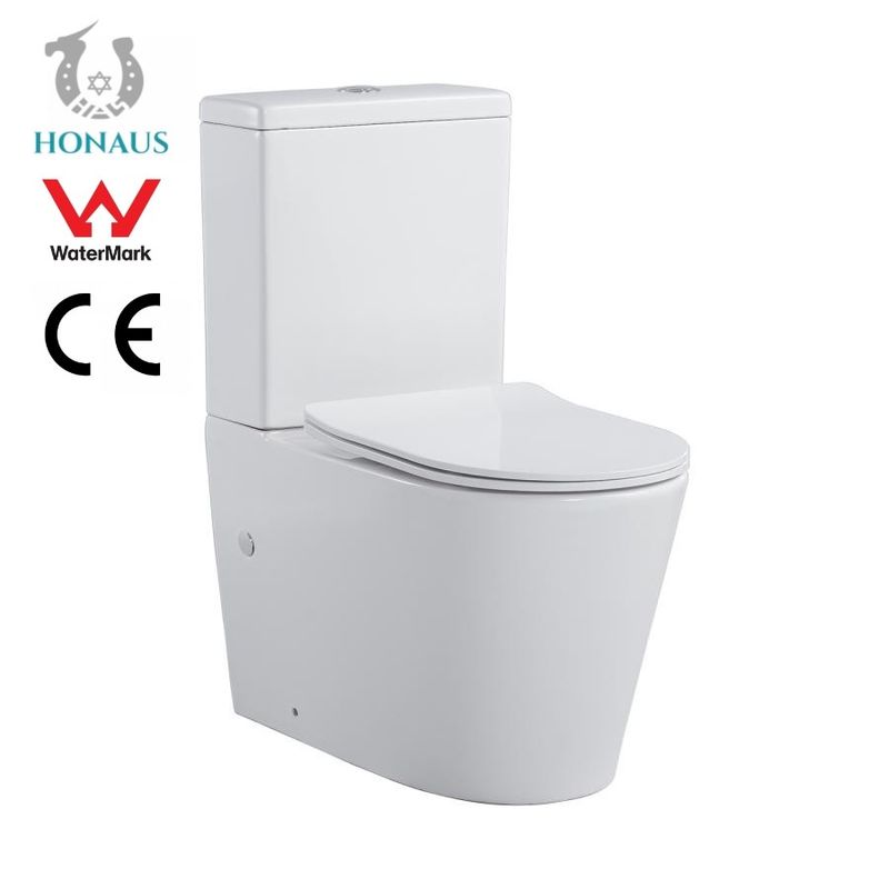 Glazed Trapway Ceramic Toilet Bowl Floor Mounted Water Closet Standard Slow Down Seat