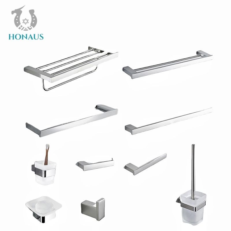 Hotel Bathroom Shower Accessories Brushed Steel Towel Rack Anti Corrosion